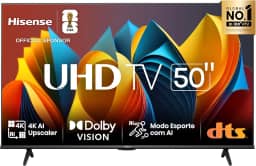 Hisense Smart TV UHD 4K DLED 50' Polegadas 50A6K com HDR10+ Dolby Vision Game Mode Controle por Voz Alexa Built-In AirPlay