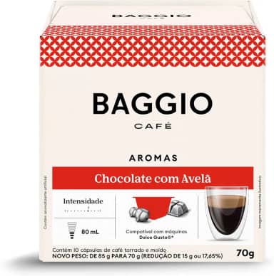 Baggio Café Cápsulas De Café Aroma Chocolate Com Avelã Compatível Com Máquinas Dolce Gusto Contém 10 Cápsulas
