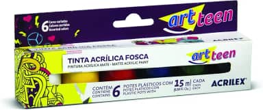 Acrílica Fosca Conjunto com 6 Cores, Acrilex, 035060000, Multicor