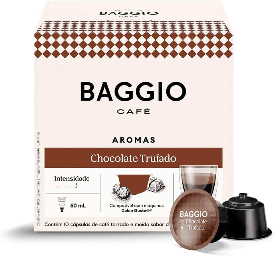 Baggio Café Cápsulas De Café Aroma Chocolate Trufado Compatível Com Máquinas Dolce Gusto Contém 10 Cápsulas