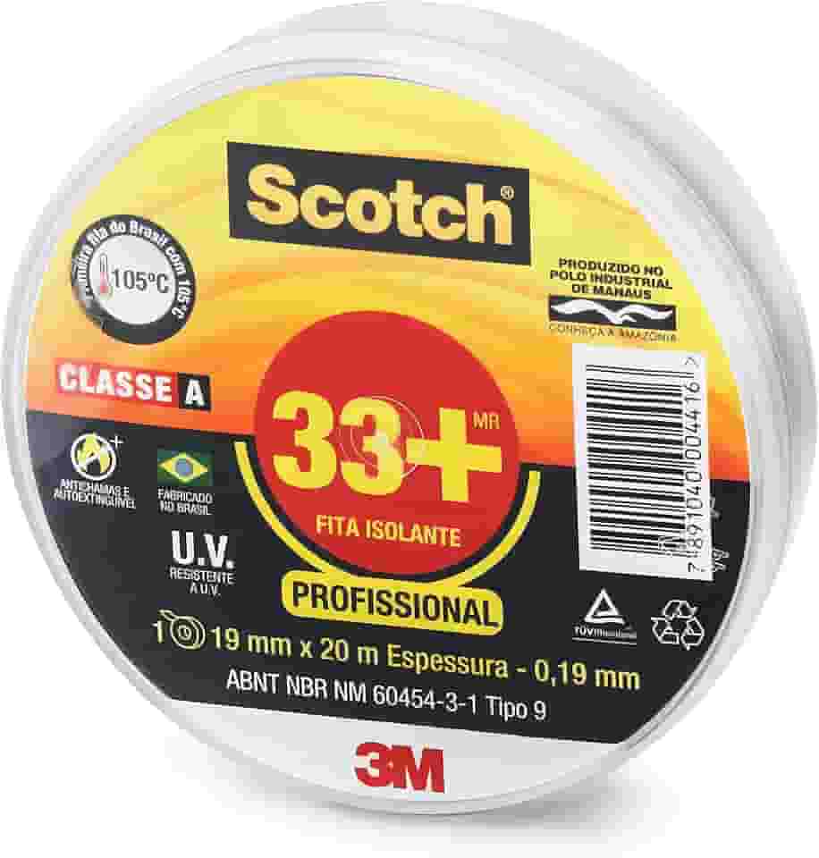 Scotch, 3M, Fita Isolante, 33+, 19mm x 20m, Preta
