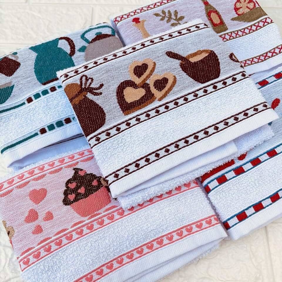 Kit 5 Pano de Prato Atoalhado Felpudo Excelente Qualidade Tamanho Grande 46x70 cm