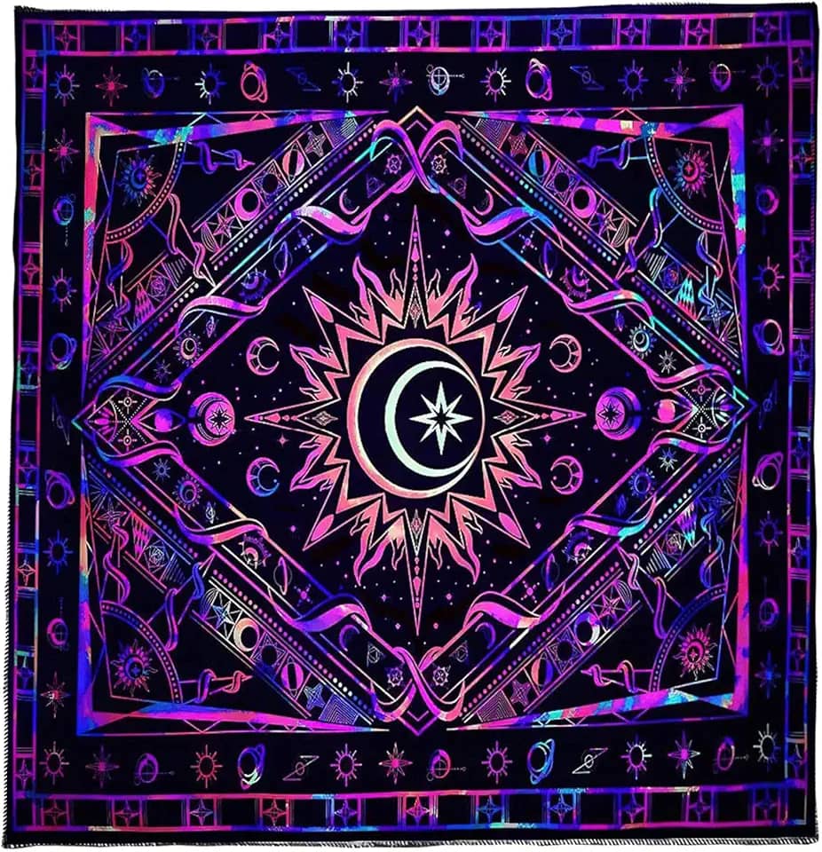 ZHOUSUFEN Toalha de mesa de tarô profissional, toalha de mesa de tarô quadrada para bruxaria, melhora a experiência de leitura de cartas