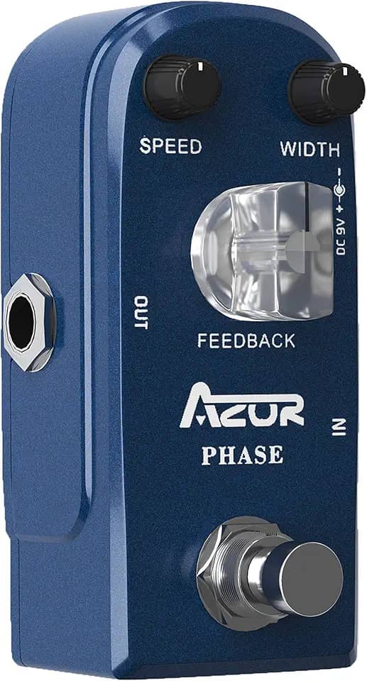 AZOR Pedal de fase mini pedal de efeito analógico para guitarra elétrica e baixo True Bypass, processamento de sinal puro compacto e portátil, design de palco e uso em estúdio
