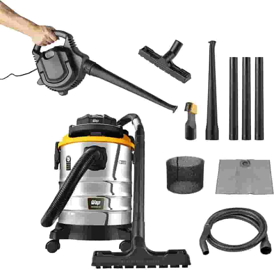 WAP Aspirador de Pó e Água Barril GTW INOX 25, Compacto, 25 Litros, com Filtro Lavável, 185mbar 2000W 220V