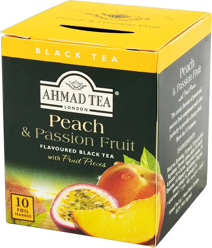 Ahmad Tea London Chá Preto Peach & Passion Fruit 10 Saquinhos De Chá 20G