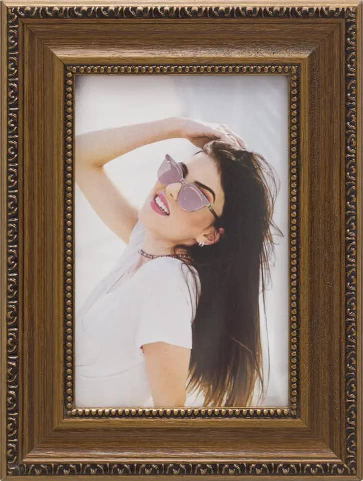 Porta Retrato de Mesa 13x18 cm Moldura Marrom Rústica 1015