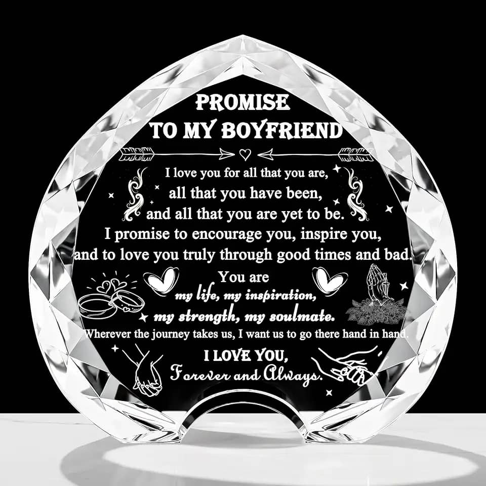 Presentes exclusivos para namorada do namorado - Presentes de coração de cristal personalizados para minha namorada que tem tudo - Ideias de presentes de aniversário de casamento, dia dos namorados