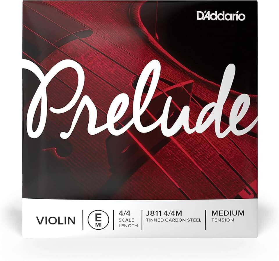 Corda Avulsa Para Violino MI Aço Estanhado Carbono Alta Densidade D’Addario Bowed Prelude J811 4/4M