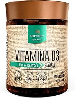 Nutrify - Vitamina D3 120 Caps - 50mcg por Cápsula - Saúde Óssea e Imunidade - Sem Glúten