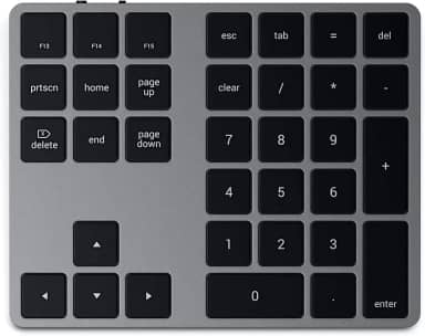 Satechi Teclado Numérico Estendido Bluetooth - Teclado numérico fino recarregável de 34 teclas - Para M2/M1 MacBook Pro/Air, M2/M1 iPad Pro/Air, M2 Mac Mini, iMac M1 (Cinza Espacial)
