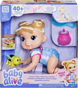 Baby Alive, Boneca, Engatinha e Brinca, Harper Hugs - Cabelos Loiros, Brinquedo Interativo, 27 cm - A partir de 3 Anos