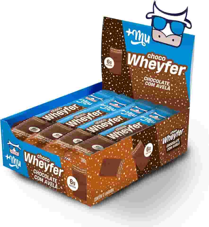 +Mu Chocowheyfer Proteico Sabor Chocolate c/Avelã - Display 12 unidades de 25g