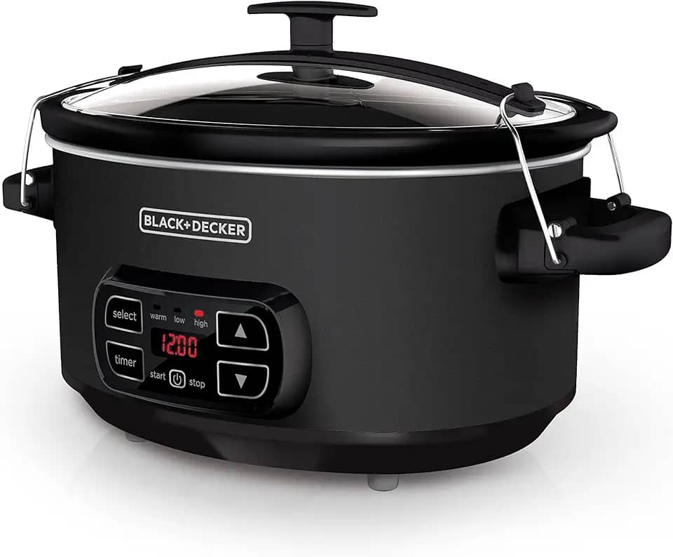 BLACK+DECKER 7-Quart Digital Slow Cooker with Chalkboard Surface, Slate, SCD4007