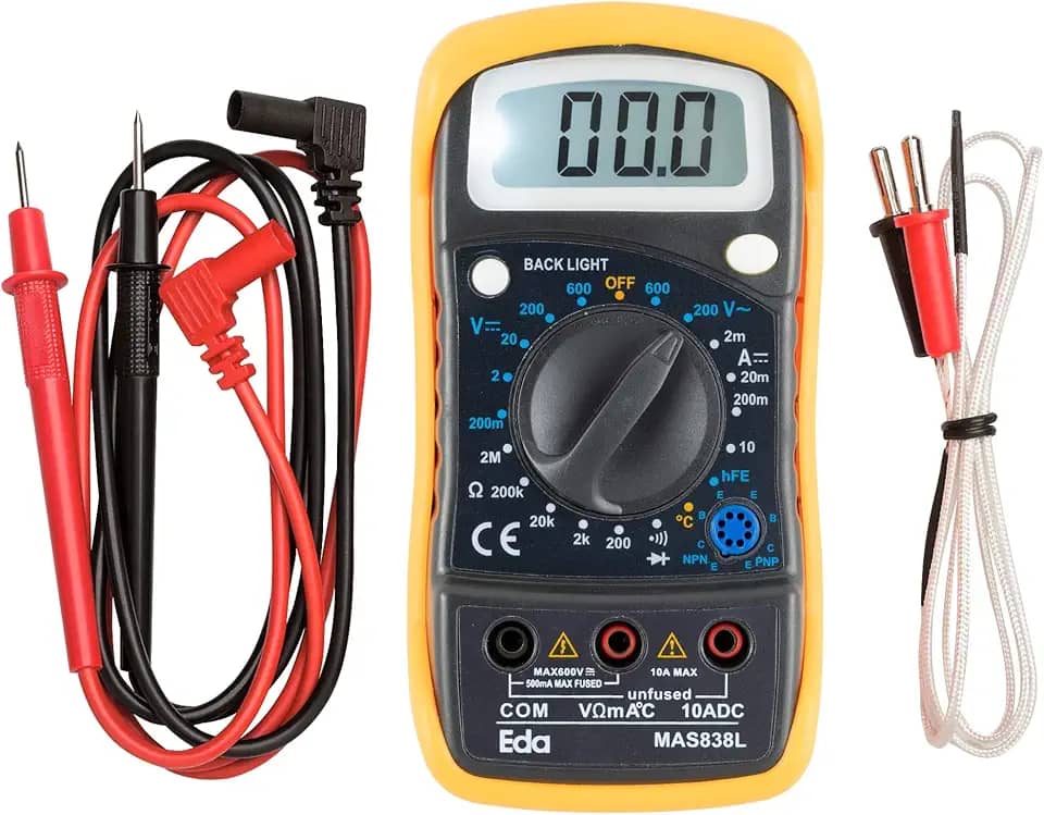 Eda Multímetro Digital com Sensor de Temperatura e Tela Iluminada