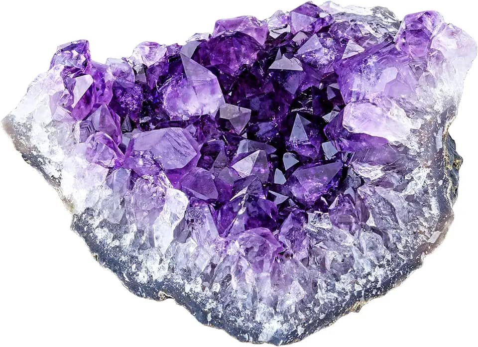 Aglomerado de cristal de ametista natural Jovivi não lapidada, drusa, espécime de geodo, escultura de pedras preciosas para bruxaria, cura, energia positiva, meditação, proteção, coleção e decoração