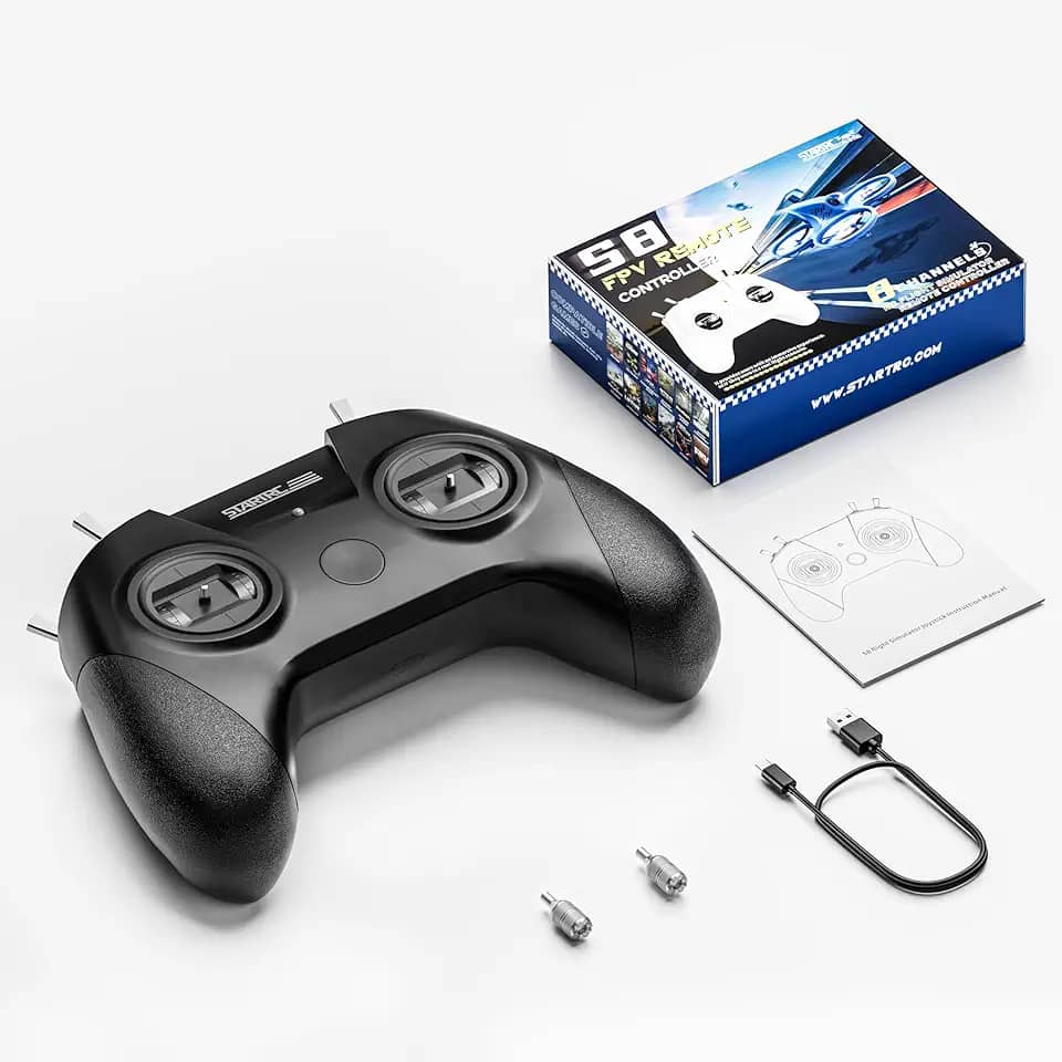 STARDRONE Controlador de simulador de voo S8 RC - 8 canais FPV controle remoto de jogos de drone compatível com sistema e plataforma populares - ideal para experiência de treinamento profissional de