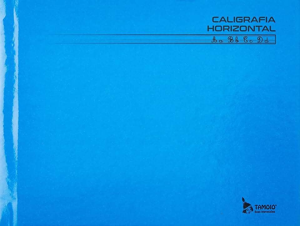Caderno de Caligrafia, Brochura, Tamoio, Capa Dura, Horizontal, 1/4, Azul, 48 Folhas, Unidade