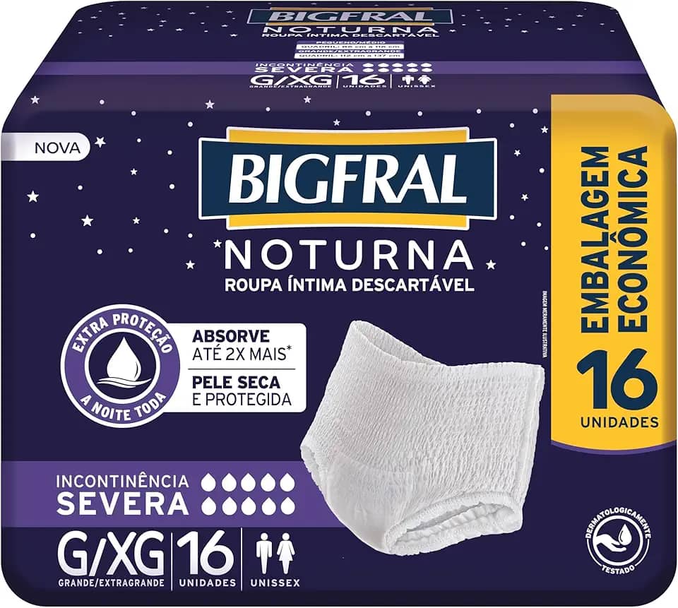 Roupa Íntima Bigfral Noturna G/XG 16 Unidades