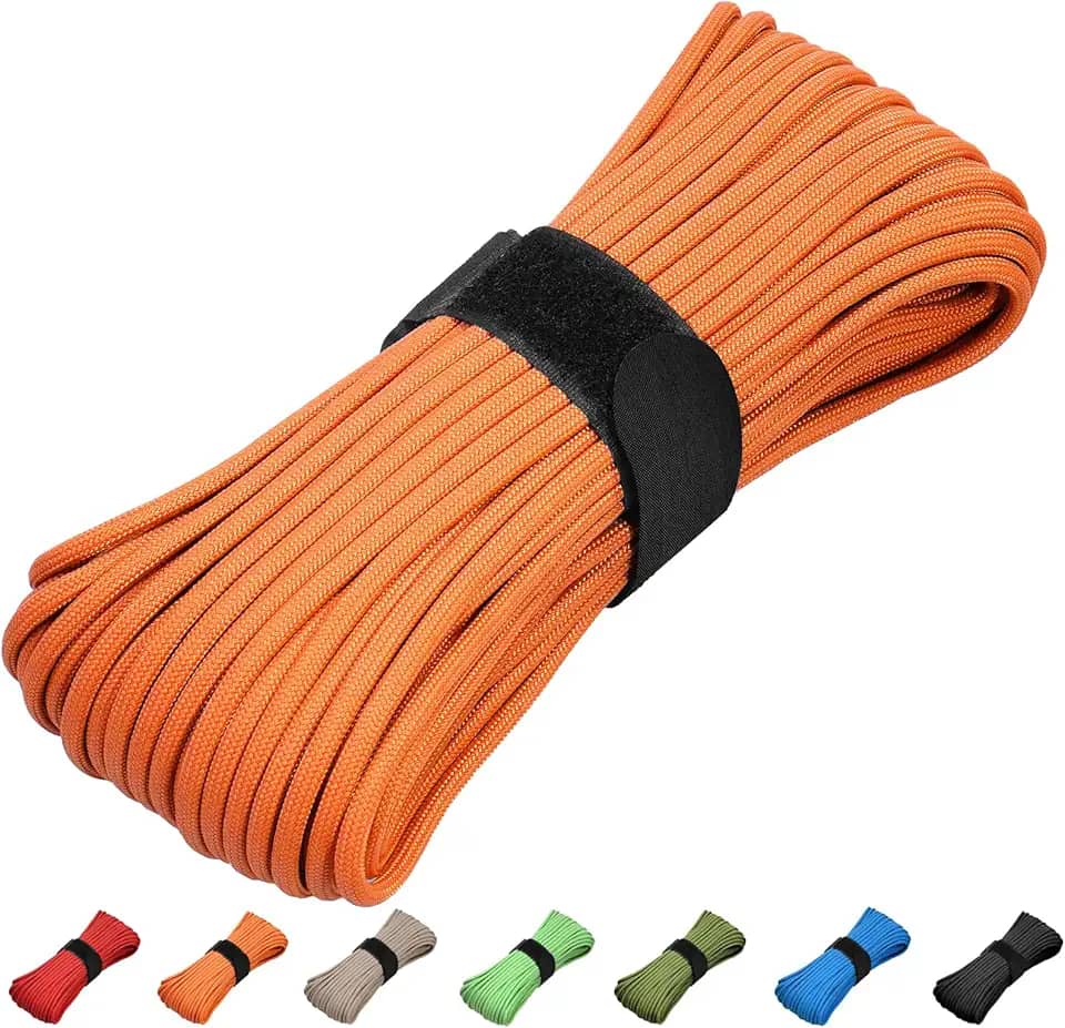 Corda de paraquedista de 1,8 m de nylon de 1,8 kg. Corda de paraquedas 100% nylon 750 paracord de 1,8 m de diâmetro - especificação de moinho genuíno tipo IV de corda de 1,8 kg usada pelo exército dos EUA (MIL-C-5040-H) (laranja, 100)