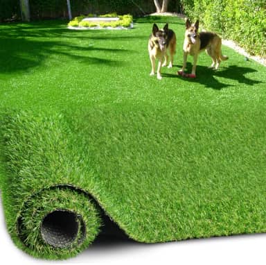 PENFHF Tapete de grama artificial de 7,5 m × 1,8 m, tapete de grama falsa realista com drenagem, tapete de grama sintética para uso interno externo de 2 cm de altura, para cães, varanda, pátio,