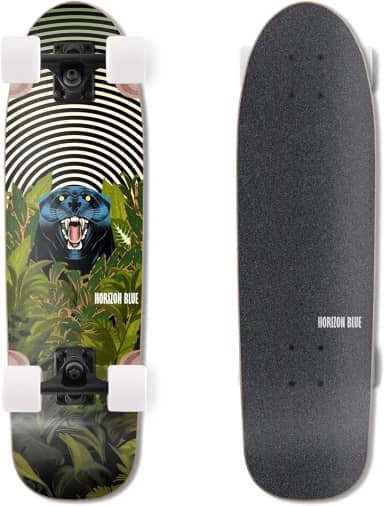 HORIZON BLUE Dinghy Classic Cruiser Skateboard Complete - 28.5" Lightweight Commuter/Soft 63mm Wheels & Maple Deck