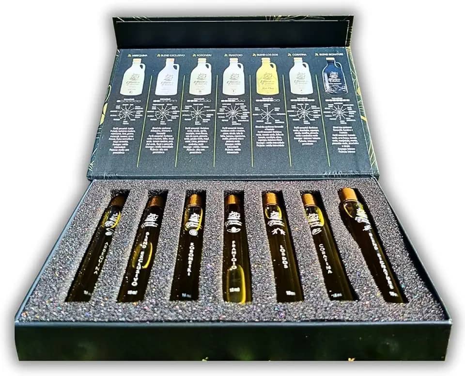 Kit Presente Estojo azeite Estância das oliveiras com 7 frascos