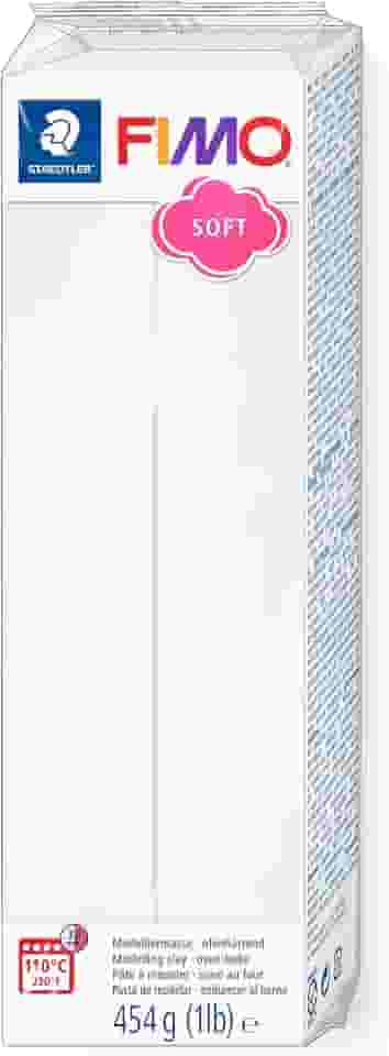 STAEDTLER Massa de Modelar Profissional FIMO Soft - 454g (1 Unidade) - Branco - Argila Polímera Para Biscuit que Endurece no Forno – Ideal para Artesanato, Miniaturas e Bijuterias