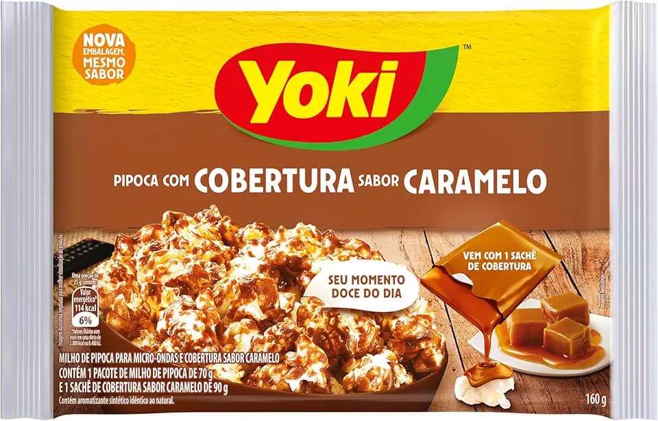 Yoki Popcorn Micro Cobertura Caramelo 160G