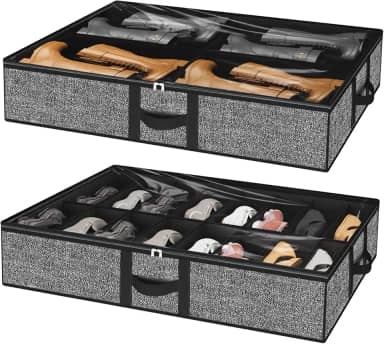 Organizador de sapatos embaixo da cama, cabe 16 pares de sapatos e 4 pares de botas, caixas de armazenamento de sapatos embaixo da cama, organizador de zapatos, organizador Zapateras extragrande para