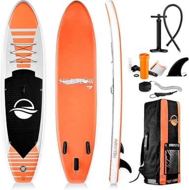 Prancha Stand Up Paddle Inflável SereneLife 320x81x15cm SUP Free-Flow Kit Completo com Remo Bomba Mochila Leash Deck Antiderrapante PVC Grau Militar 3 Quilhas Estável para Iniciantes e Família