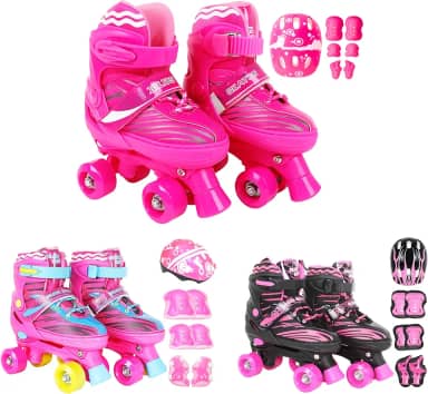 Patins Infantil Roller 4 Rodas + Capacete Proteção Ajustável