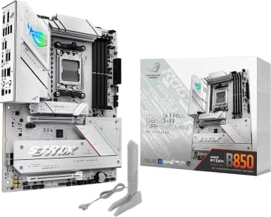 ASUS Placa mãe ROG Strix B850-A Gaming WiFi AMD AM5 B850 ATX 14+2+2 estágios de energia, DDR5 AEMP, LAN 2,5G, WiFi 7 com Q-Antenna, 4X M.2, PCIe® 5.0, USB 20Gbps Type-C, AI Networking II, ASUS AI