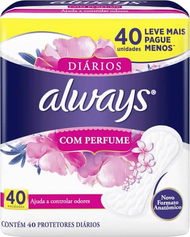 Protetor Diário Always Com Perfume - 40 unidades