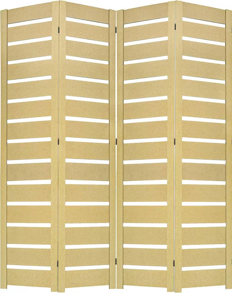 Biombo Slim Divisória de Ambiente Sanfonado MDF Painel Separador (4, Horizontal)