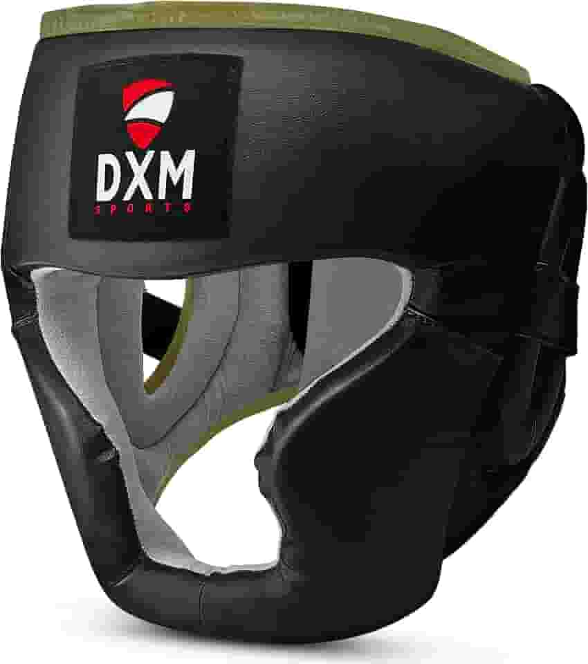 DXM SPORTS Capacete de boxe para treinamento de MMA, Sparring Kickboxing - Protetor de cabeça de segurança ajustável para Muay Thai, Karatê, Taekwondo