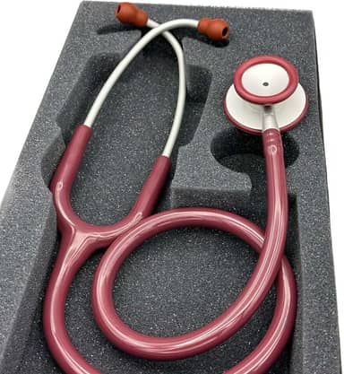 Estetoscópio Duplo Efficace Profissional BIC Vinho Bordô - Ideal enfermagem Veterinária e Academicos