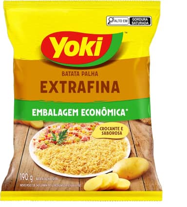 Batata Palha Frita Extrafina Yoki Pacote 190g Embalagem Econômica