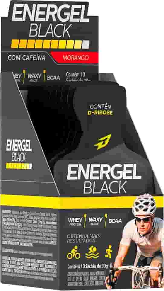 Energel Black 10 Sachês Sabor Morango Bodyaction