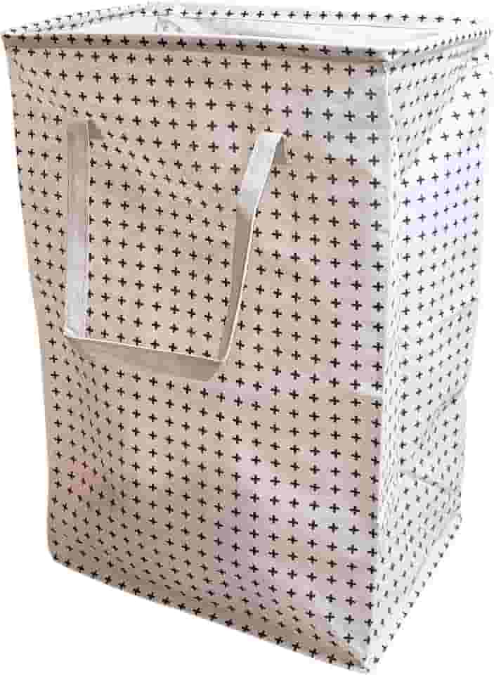 Cesto de Roupa Suja ou Limpa 72 Litros Dobrável Com Alça Tecido Resistente Organizador Lavanderia com Estampa (Cruzes)