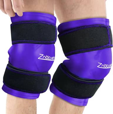 ZNÖCUETÖD Pacote de Gelo Aprimorado para Joelho, Pacote com 2 Unidades para Alívio da Dor, Grande Bolsa de Gelo Em Gel para Lesões No Joelho E Na Perna, Reutilizável com Compressão Fria para Tendinite