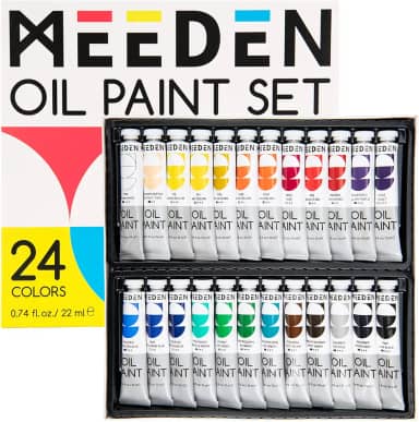MEEDEN Conjunto de tinta a óleo, tintas a óleo não tóxicas 24 x 22 ml/21.0 g para pintura em tela