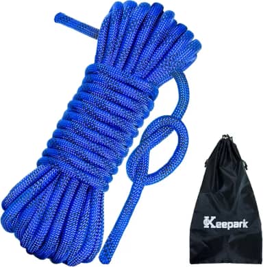 Keepark Corda de escalada estática de 10,5 mm – Corda de escalada de 80 m para adultos e crianças, cordas de rapel resistentes ao ar livre para resgate de incêndio, fuga, escalada no gelo, paraquedas