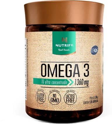 Nutrify - Ômega 3 TG Ultraconcentrado 1360mg - Suplemento Alimentar Enriquecido com Vitamina E - Suporte para Foco, Memória e Bem-Estar - 120 Cápsulas