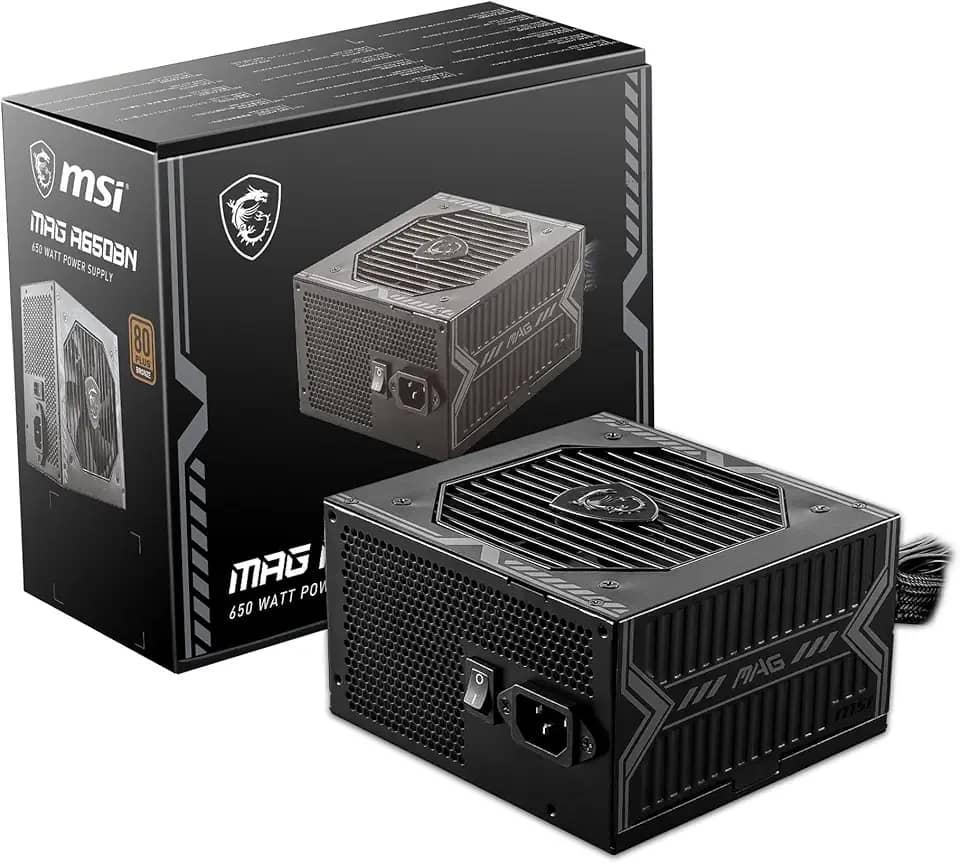 Fonte de Alimentação MSI MAG A650BN - 650W, 80 Plus, Bronze, PFC Ativo