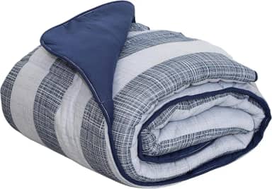 Edredom Estampado 1 Peça Portallar Casa Duo Amsterda/Azul Profundo Solteiro