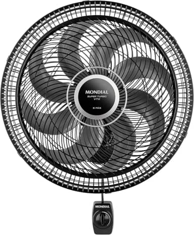 Ventilador de Parede 40cm Super Turbo 8 Pás, Mondial, Preto/Prata, 140W, 220V - VTX-40P-8P