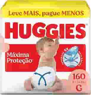 Fralda Descartável Huggies Máxima Proteção Tamanho G 160 unidades – Nova fralda Supreme Care aberta com tecnologia Xtra-Flex, canais em X que se adaptam aos movimentos e máxima proteção sem fralda caída (embalagem pode variar)