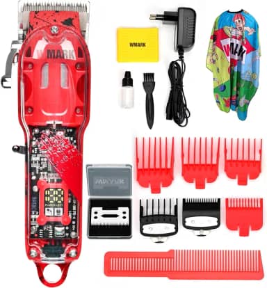 Máquina de cortar cabelo elétrica profissional, máquina de barbear 6500 rpm com marca transparente 100v/240v NG 320