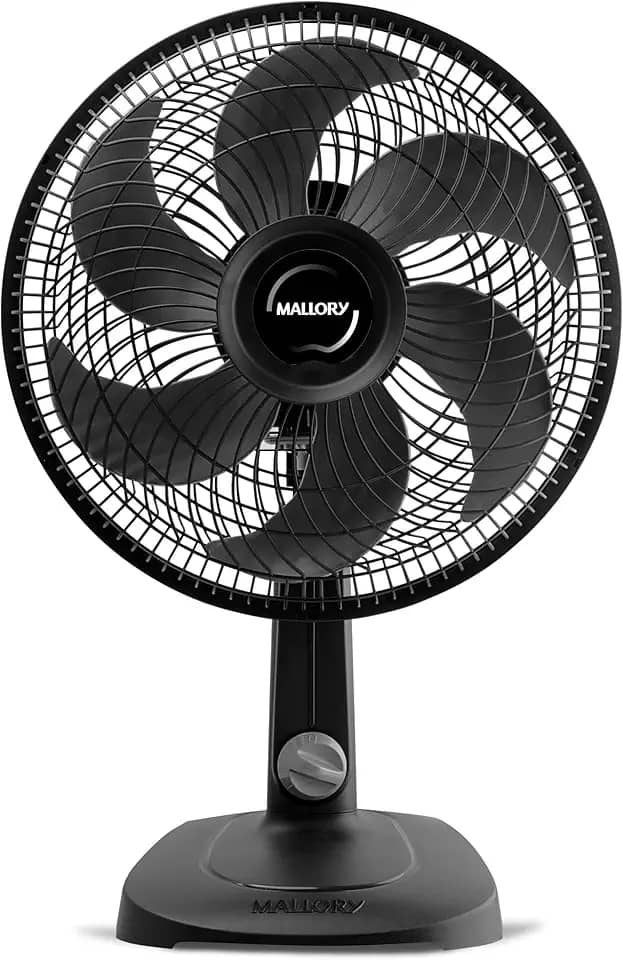 Ventilador de Mesa Mallory Turbo Compact 30 cm, Silencioso, Hélice de 6 pás, Grade Especial em Sistema TS, Máxima Vazão e Mínimo Ruído - 220V